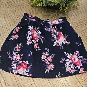 Floral Navy Corduroy Skirt Size 5 Baby Gap